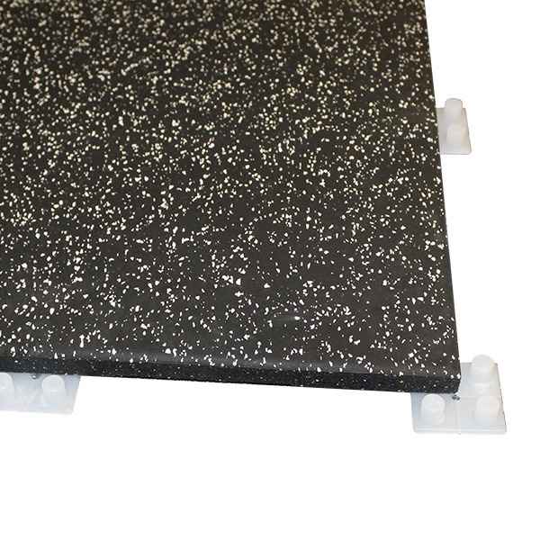 20mm Premium Black Rubber Tile (1m x 0.5m / Grey Fleck)
