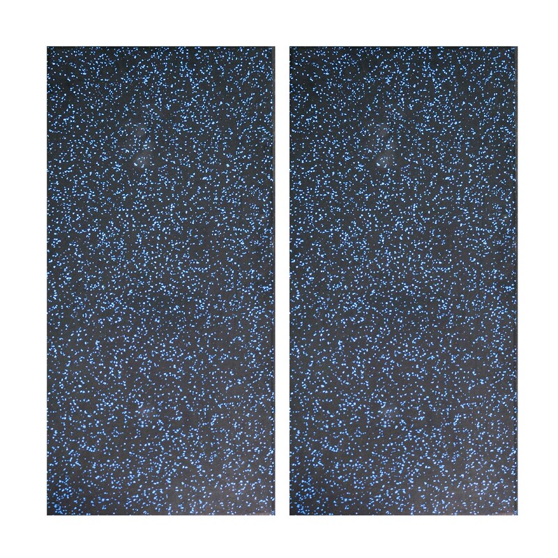 20mm Premium Black Rubber Tile (1m x 0.5m / Blue Fleck)
