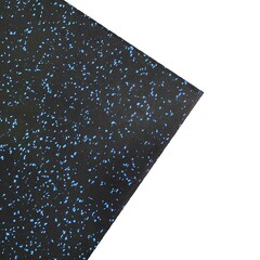 20mm Premium Black Rubber Tile (1m x 0.5m / Blue Fleck)
