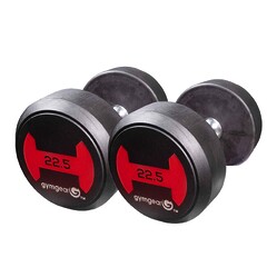 Commercial 22.5kg Rubber Dumbbells Pair