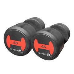 Commercial Grade 45kg Rubber Dumbbells Pair