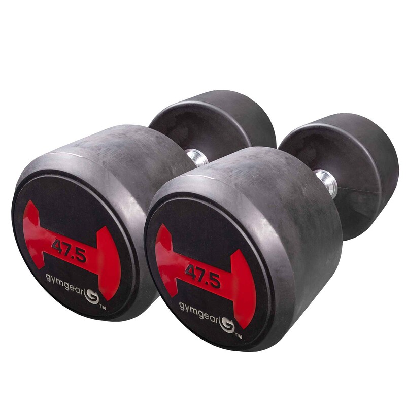 Commercial 47.5kg Rubber Dumbbells Pair