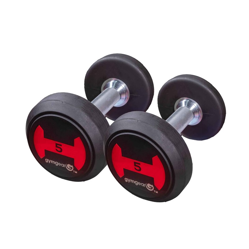 Commercial 5kg Rubber Dumbbells Pair